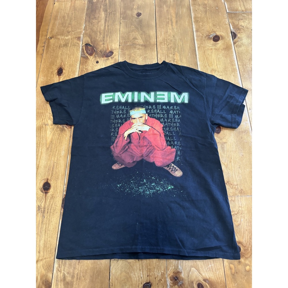 Vintage Eminem The Marshall Mathers LP T-Shirt Men's M Black Rap Tee Y2K 2000s
